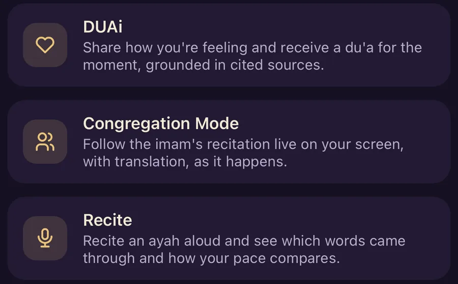 The Rahti Plus features: DUAi, Congregation Mode and Recite.
